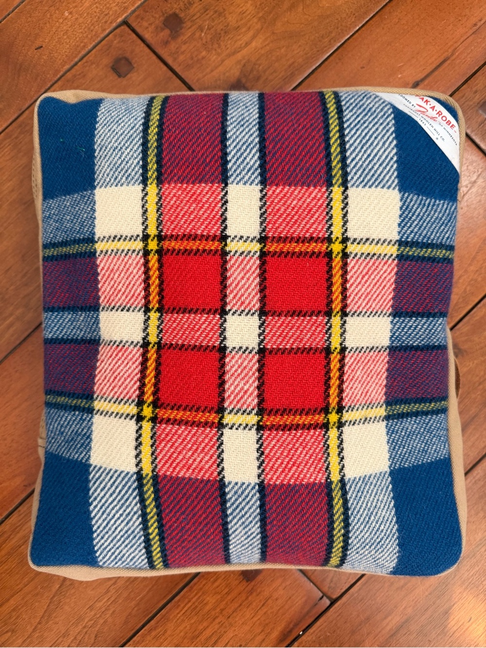 Vintage Faribault Faribo Pak-A-Robe 100% Virgin Wool Plaid Stadium Blanket USA